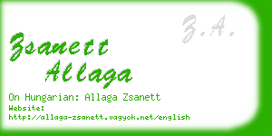 zsanett allaga business card